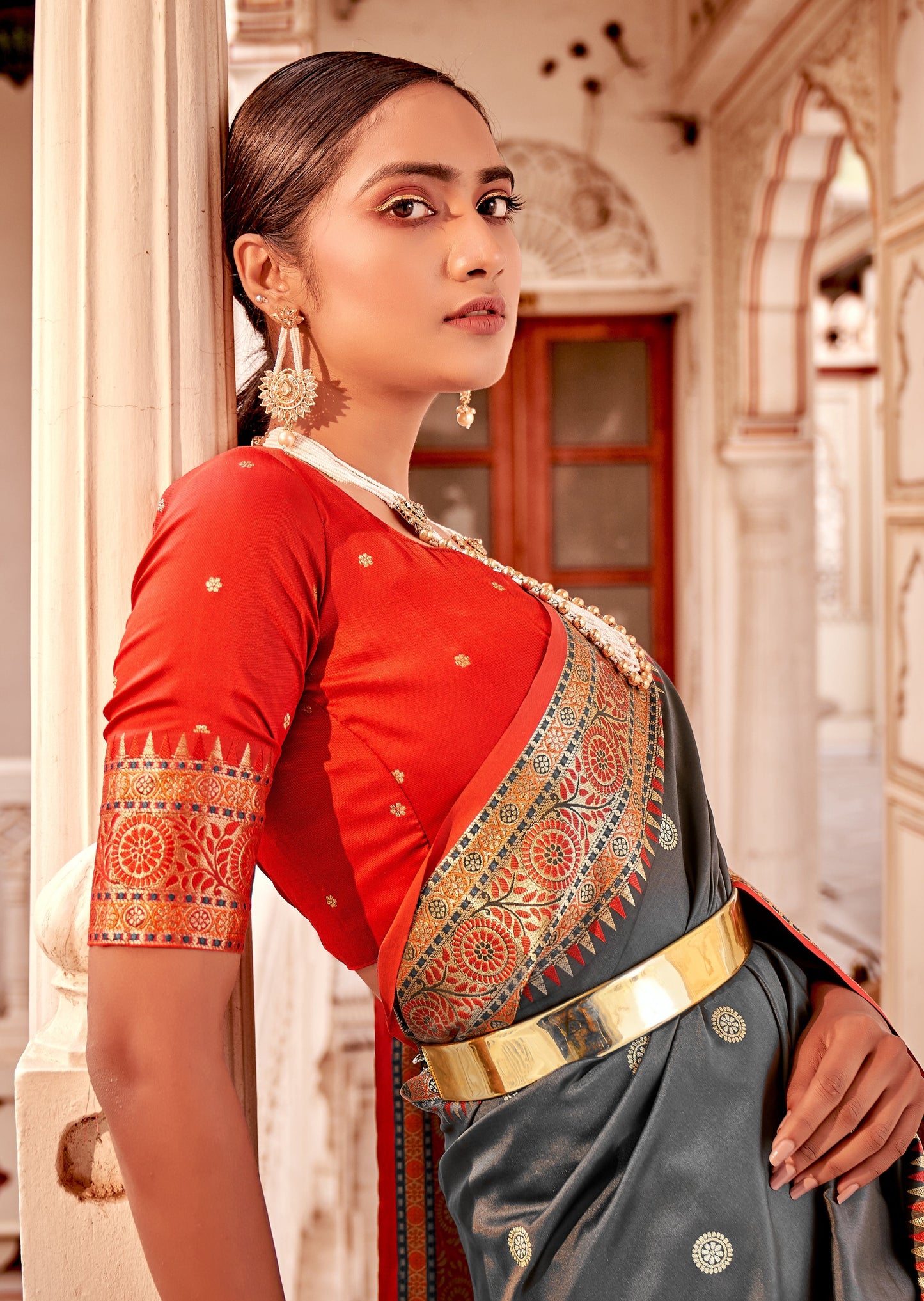 Banarasi Silk Grey Handloom Saree
