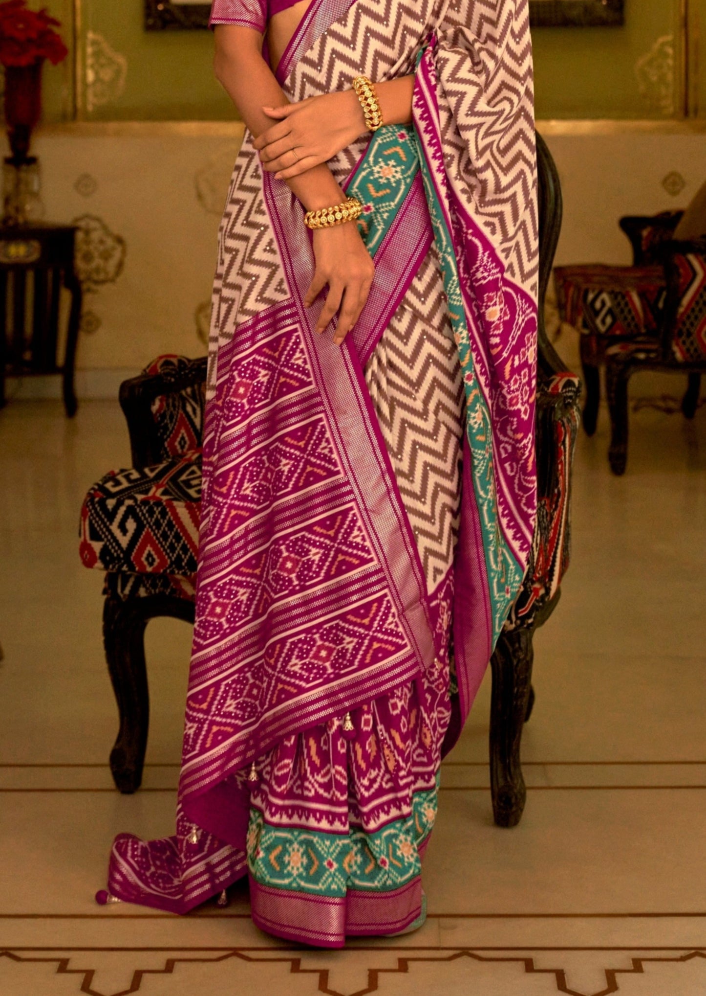 Pink patola saree online