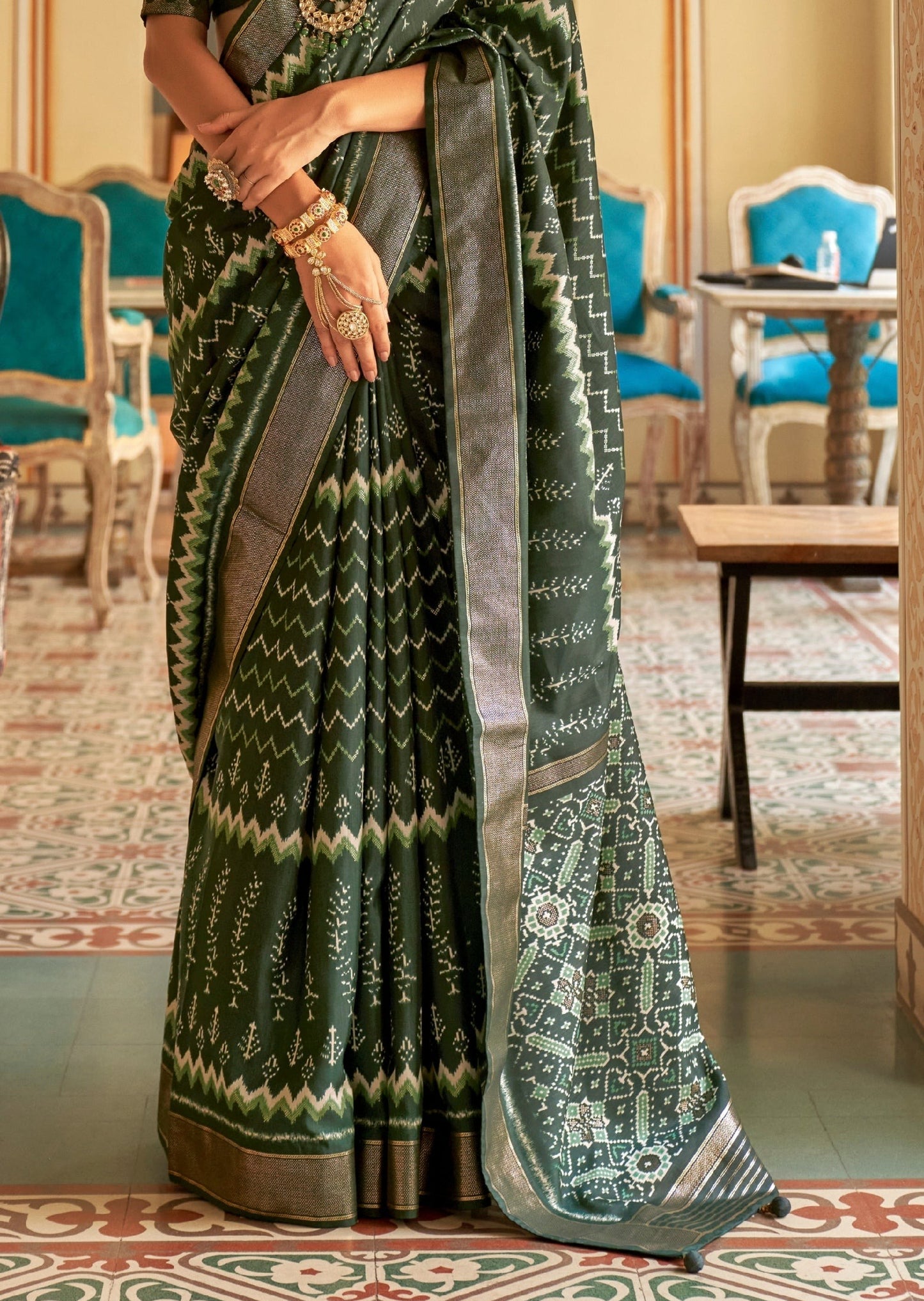 Royal Green Patola Saree