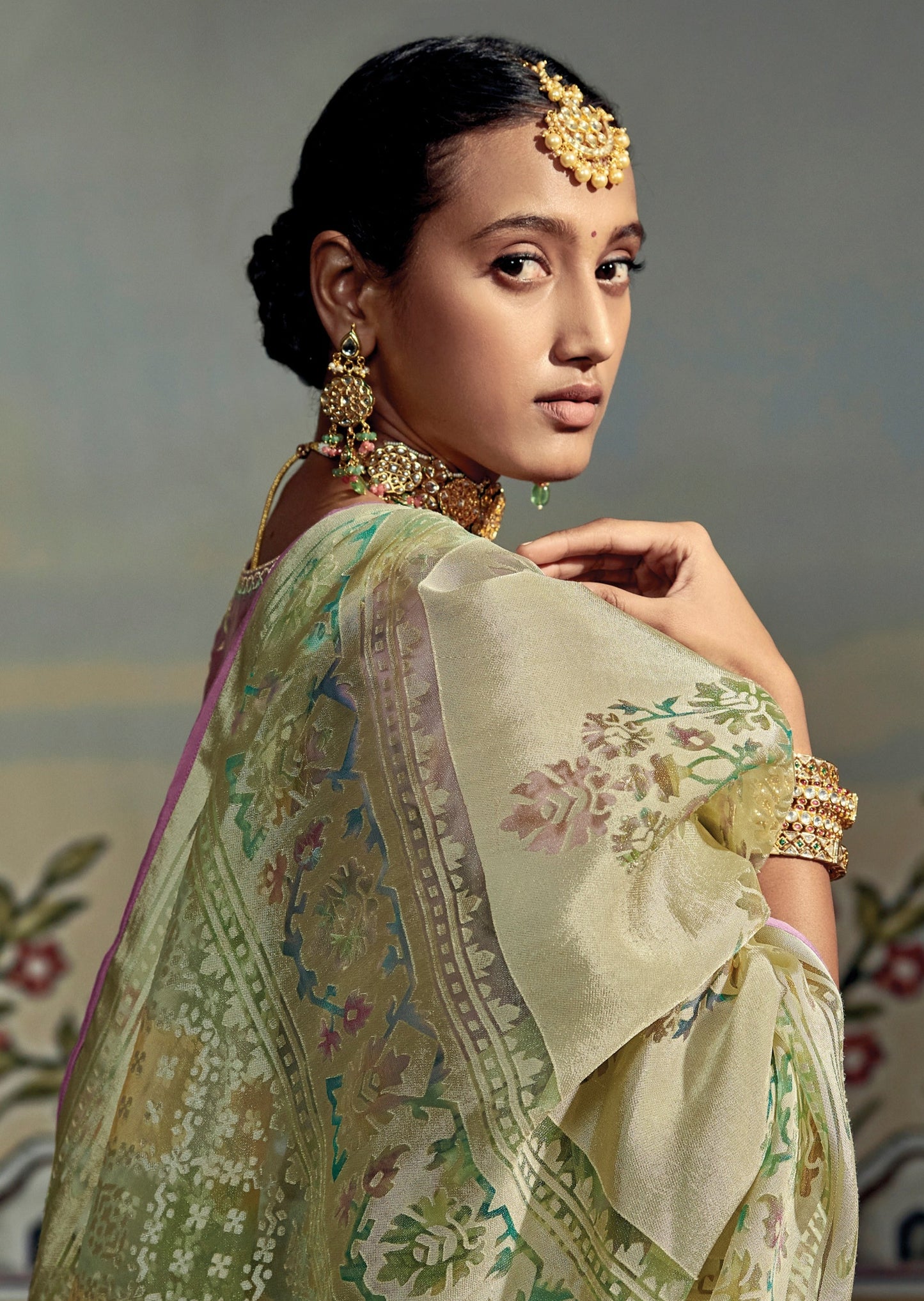 Soft Brasso Yellow Saree