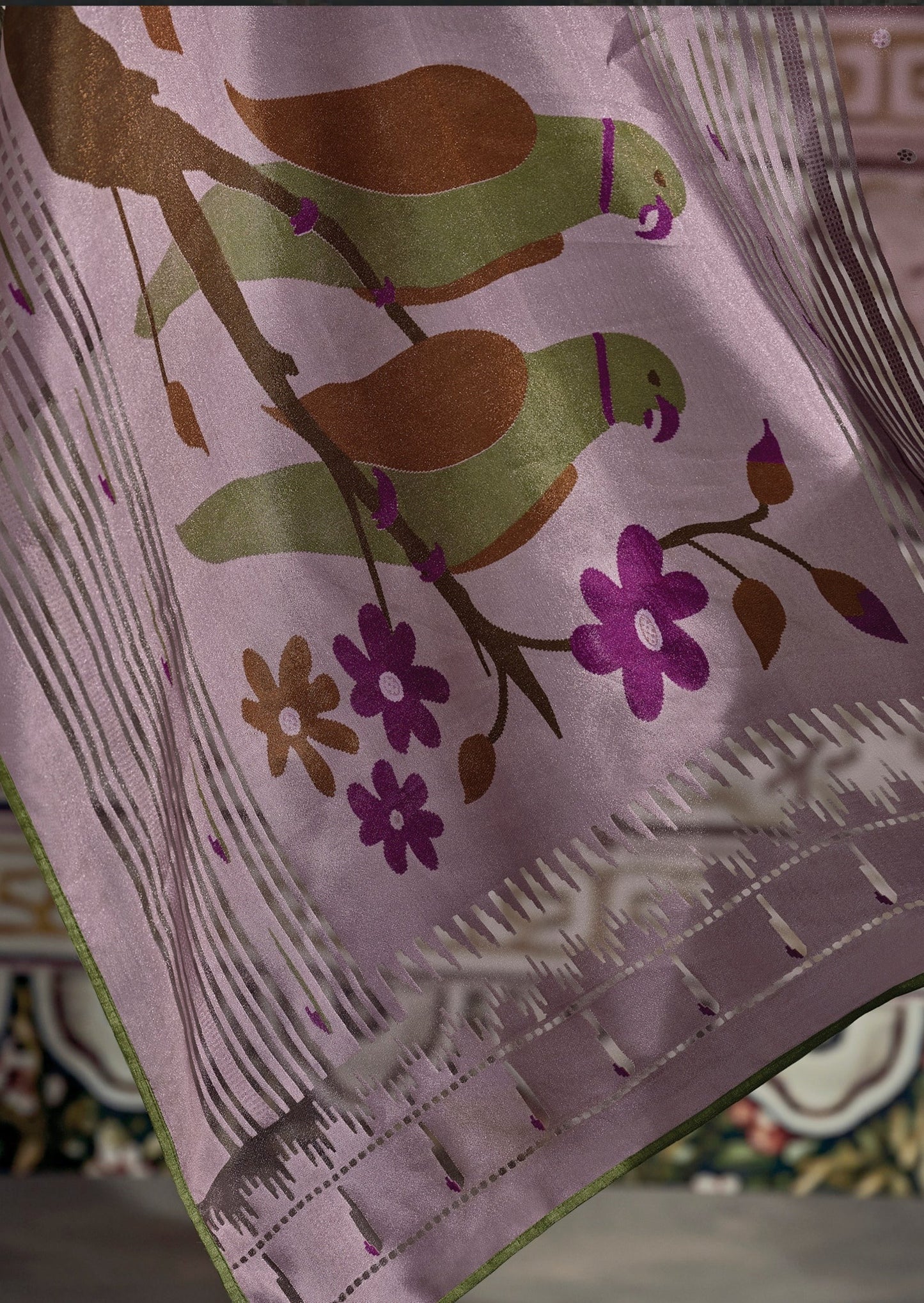 Soft Brasso Blossom Pink Saree
