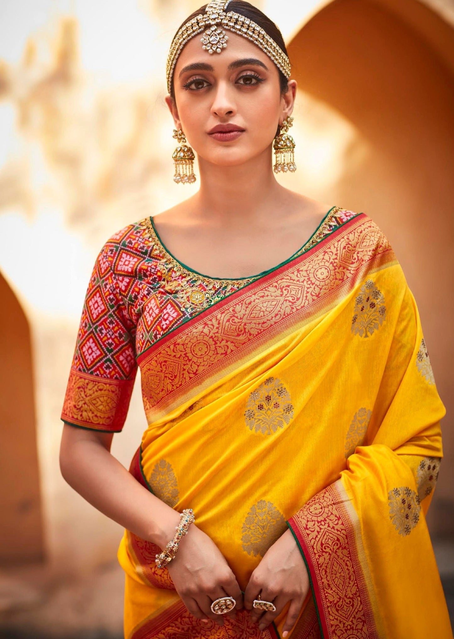 Yellow Patola saree
