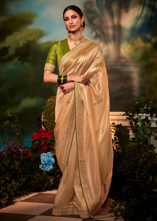 Handwork organza saree online.