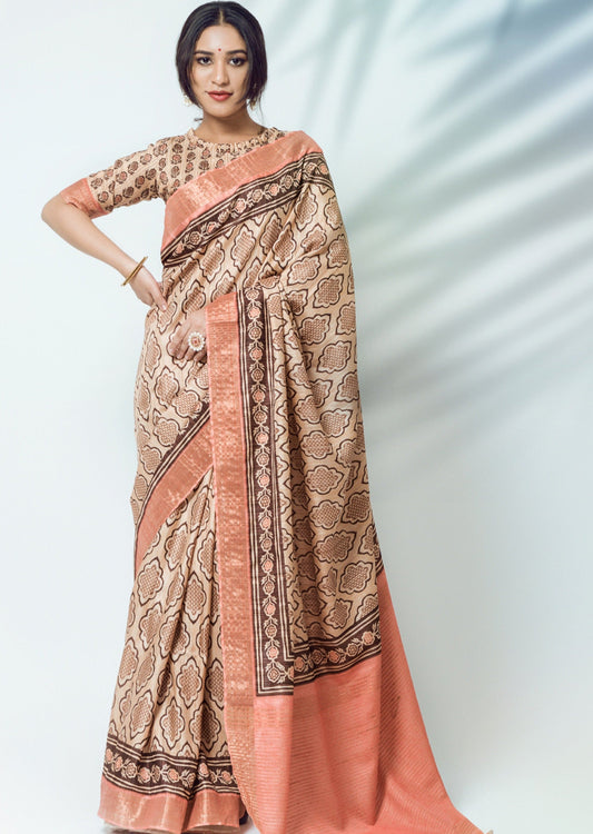 Ajrakh saree