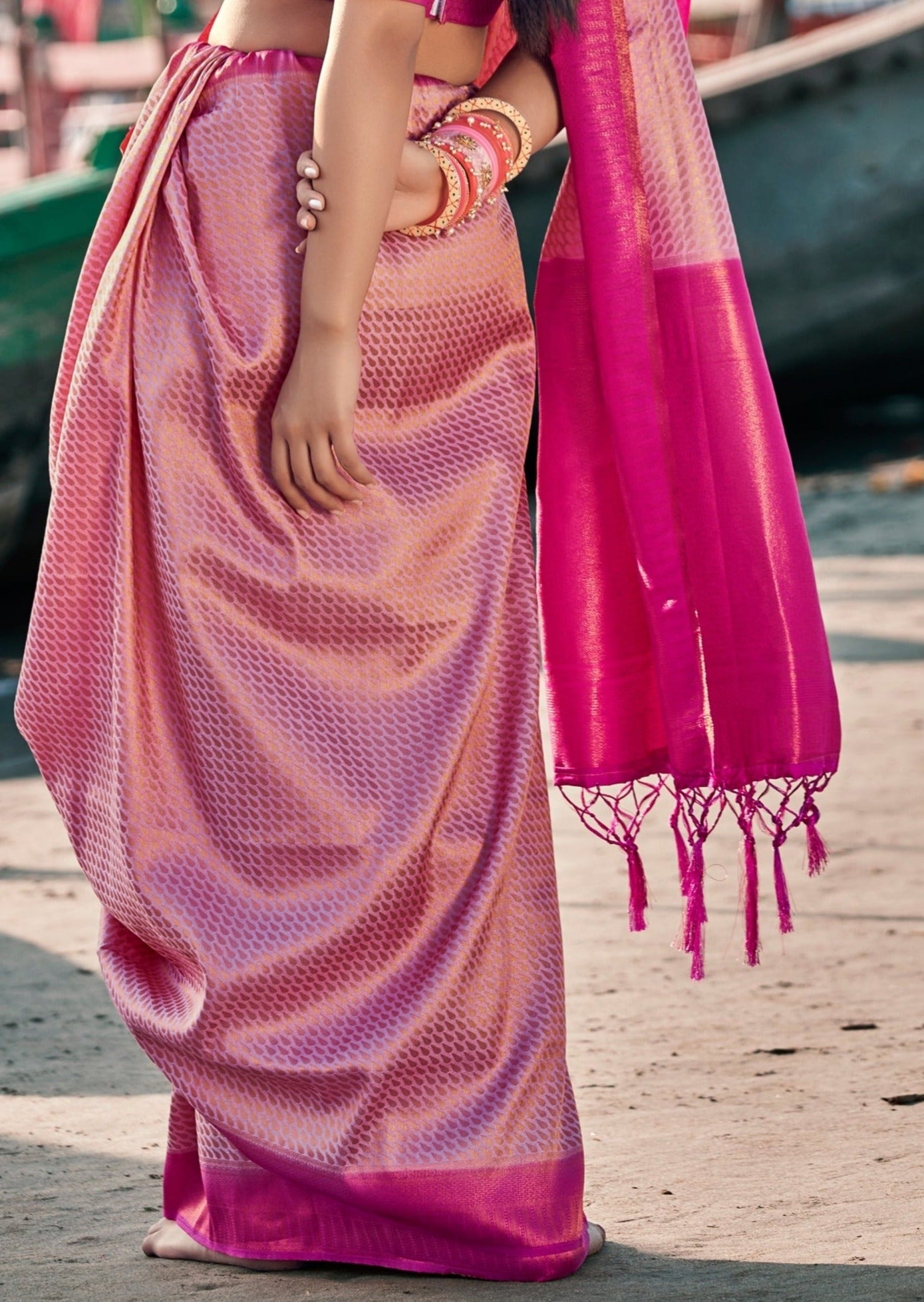 Blush Pink Pure Kanjivaram Saree