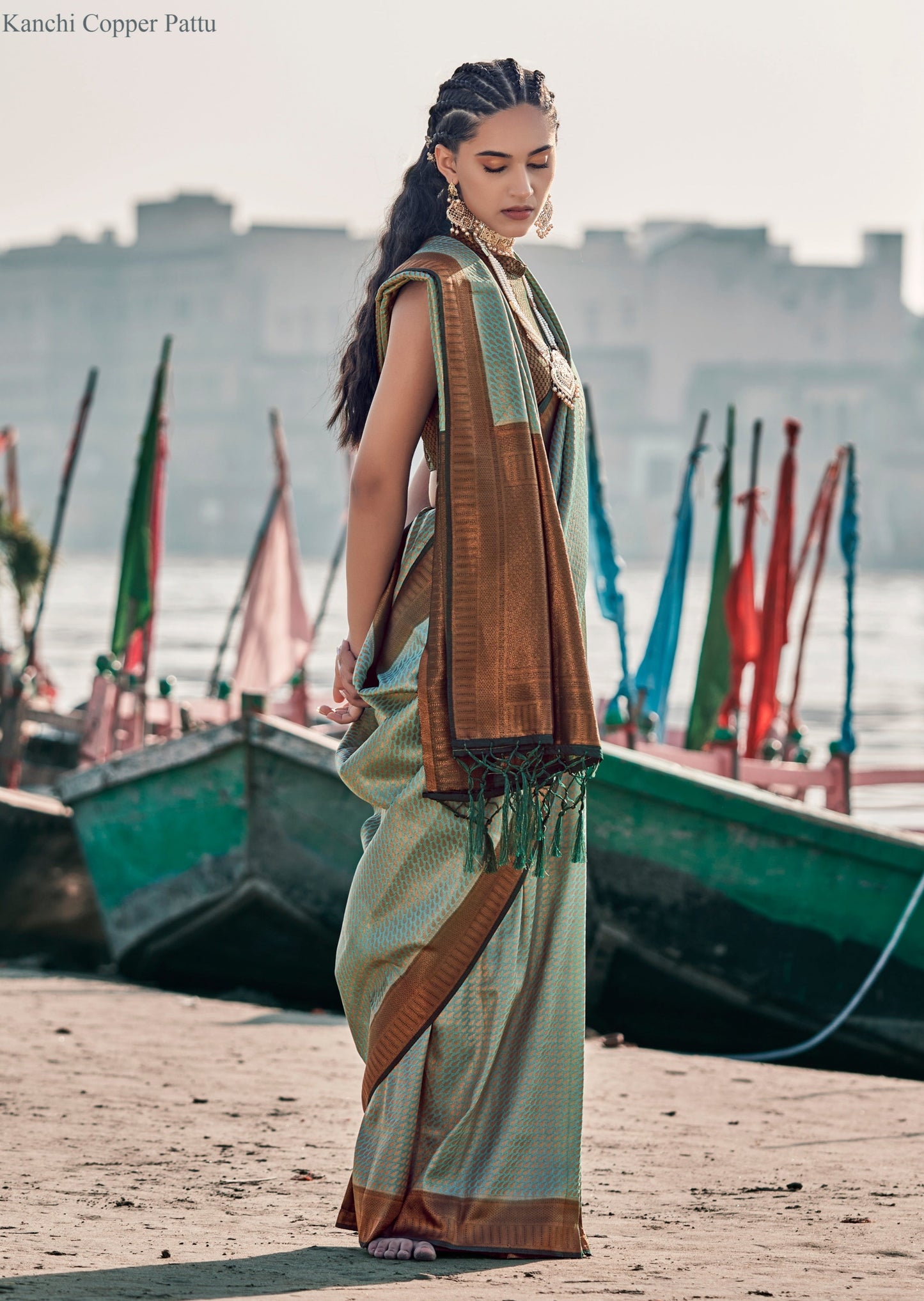 Pure Kanjivaram Silk Green Zari Saree