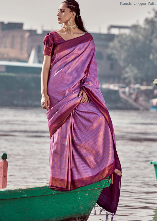 Pink Kanchipuram Pattu Silk Saree