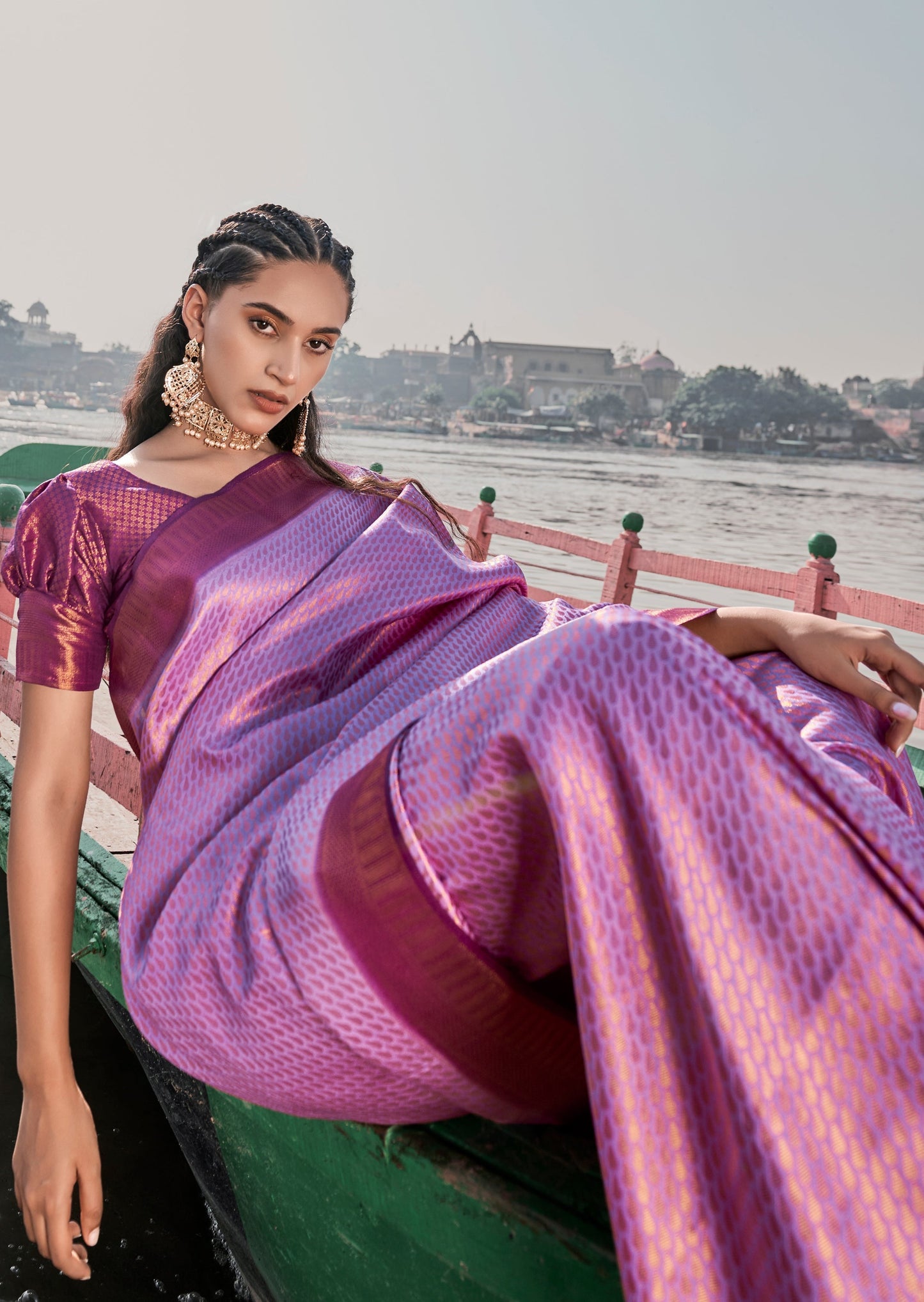 Pink Kanchipuram Pattu Silk Saree