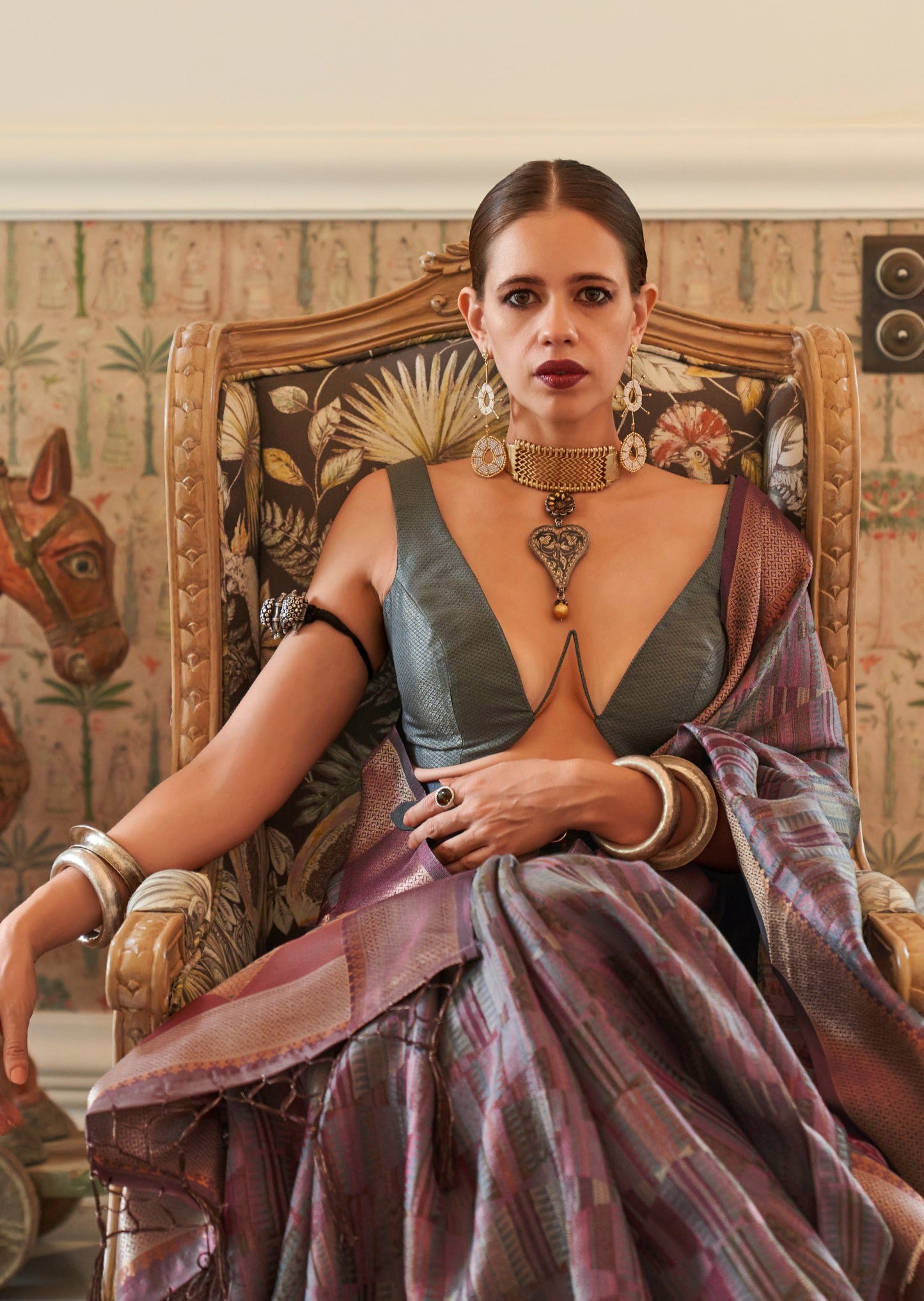 Bollywood look Kalki Koechlin in saree online uk.