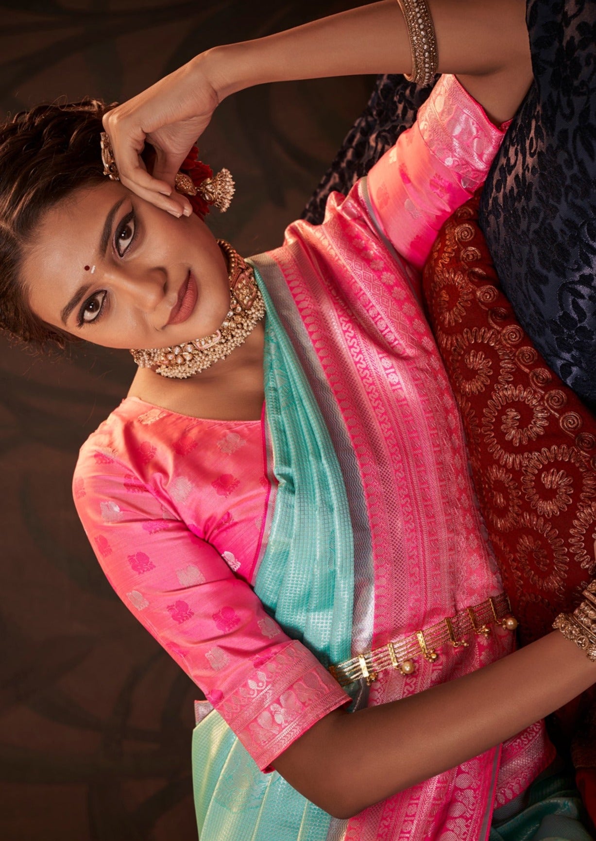 Pure Kanjivaram Silk Sky Blue Saree