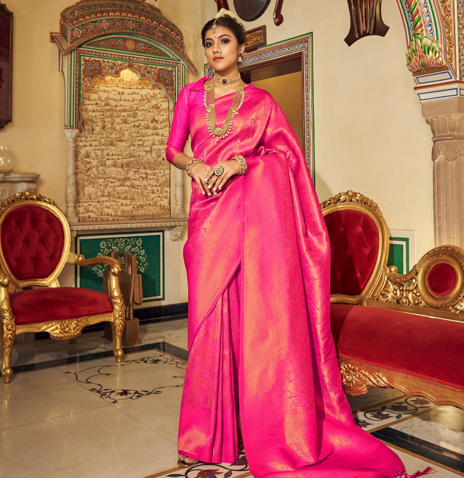 Pink Sarees Online Shopping India