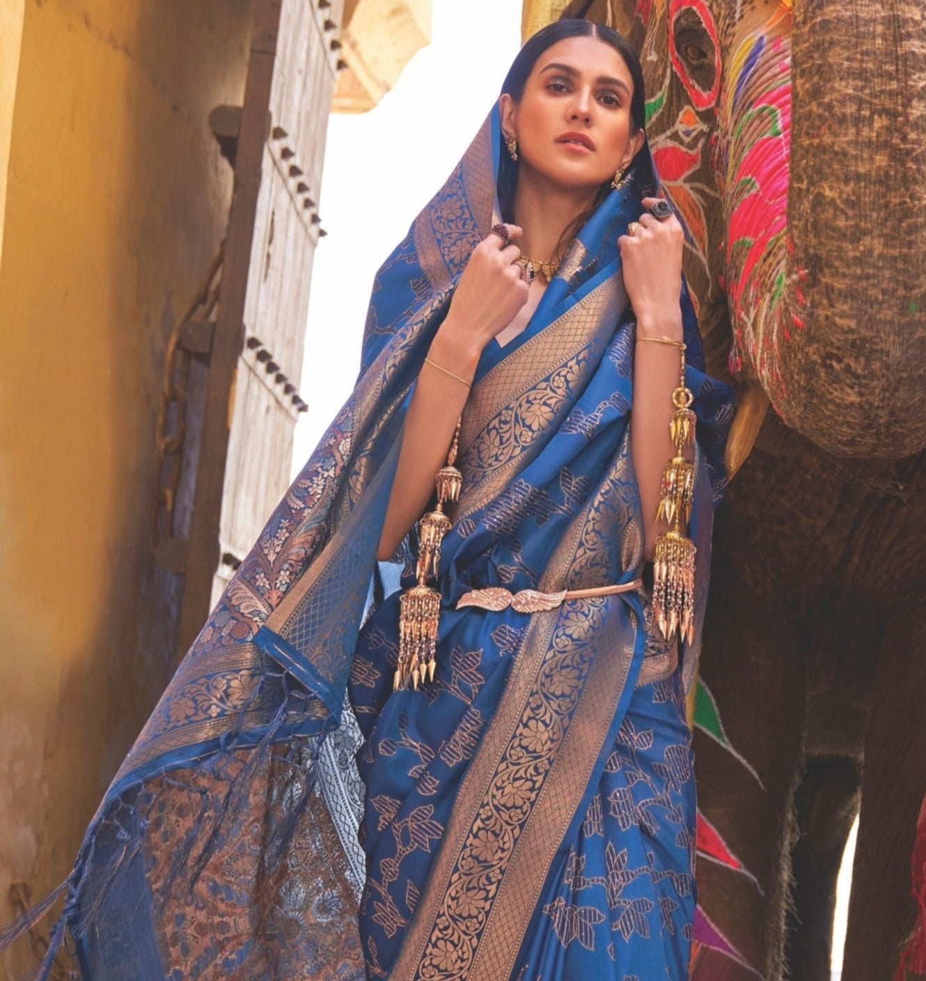 Buy Blue Sarees Wedding Collection Online Shopping | SALE – Sunasa