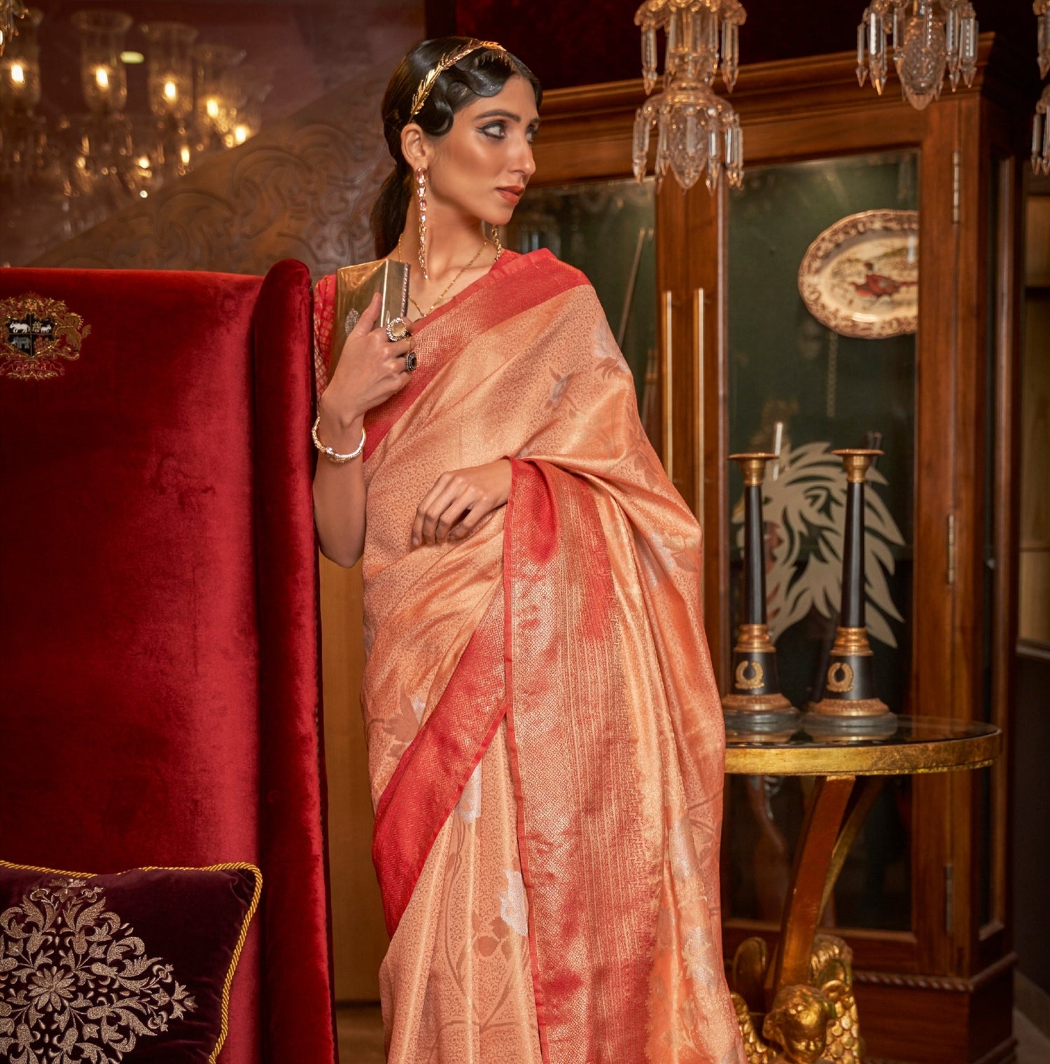 Peach Sarees