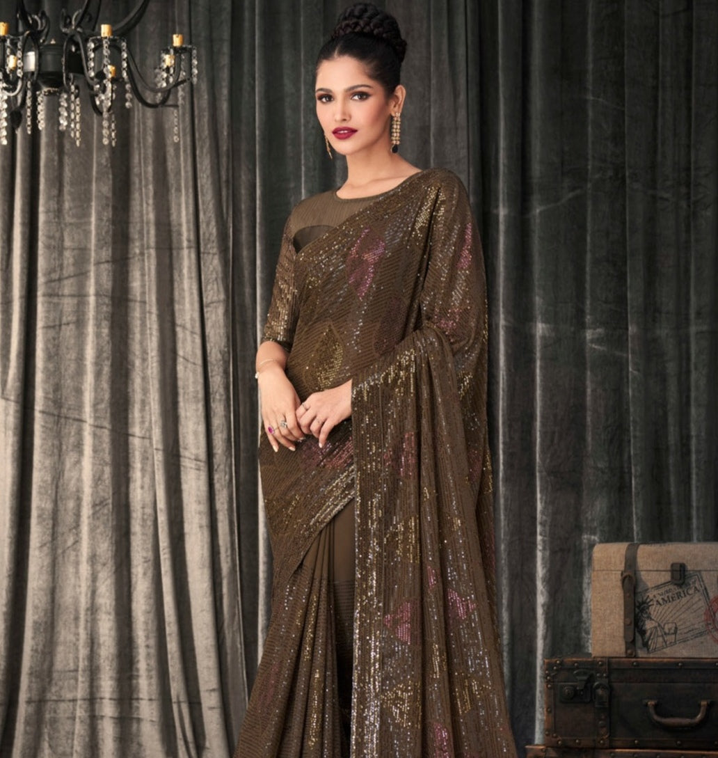 Brown Sarees