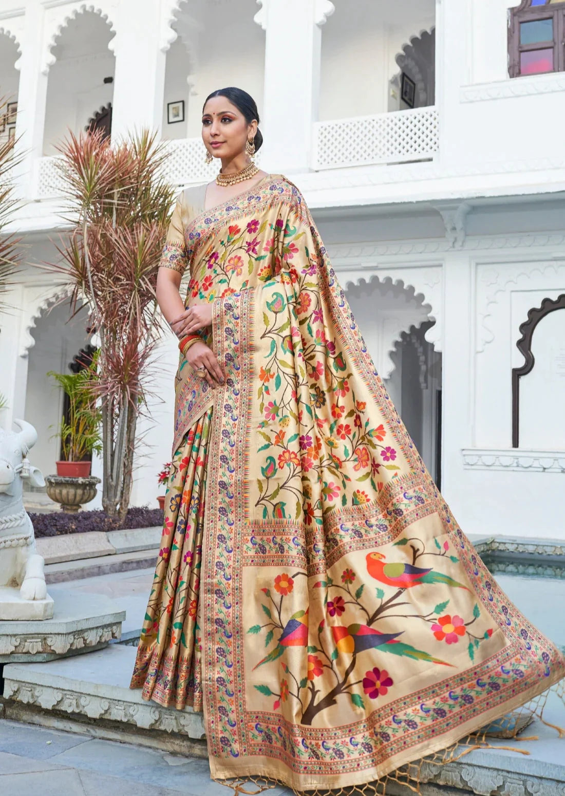 Kadiyal Paithani Saree Blouse Designs Online Shopping
