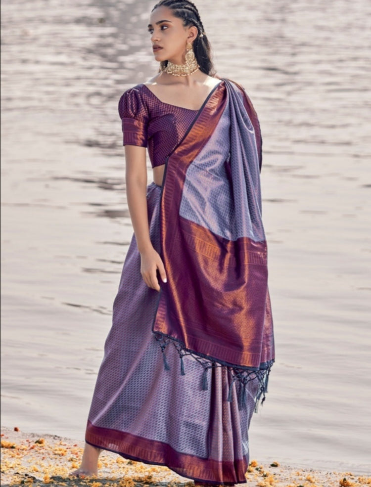 Bangalore Silk Saree With Zari Work