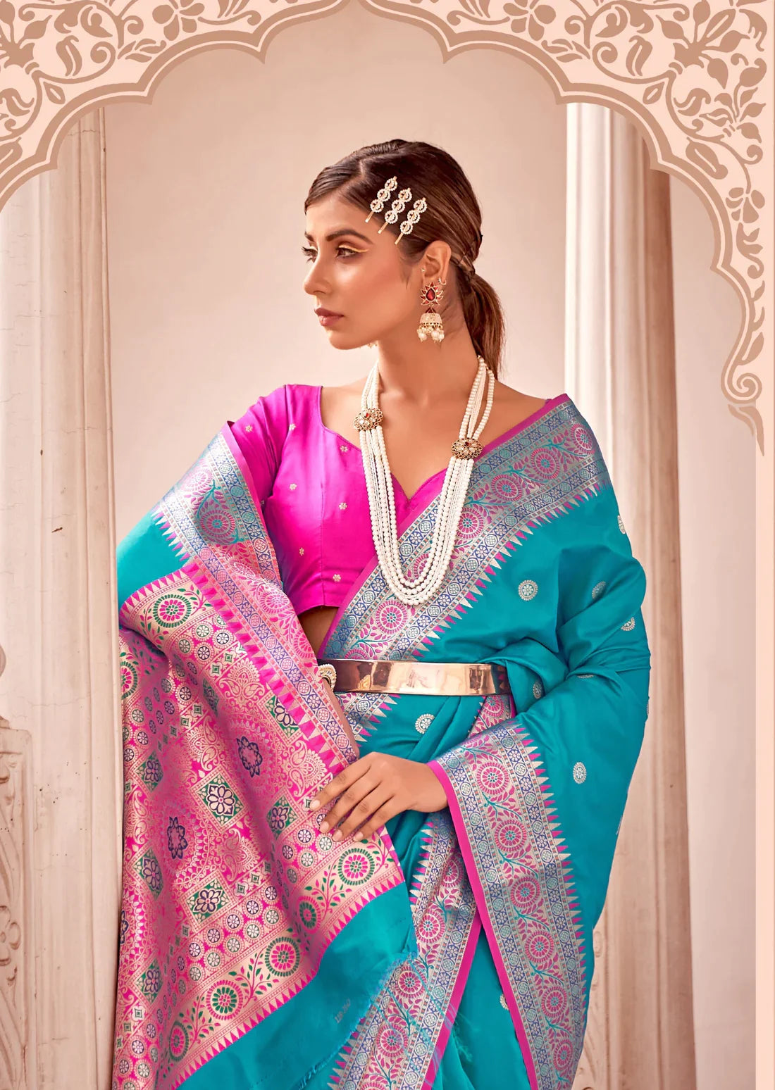 Bangalore Silk Zari Border Saree