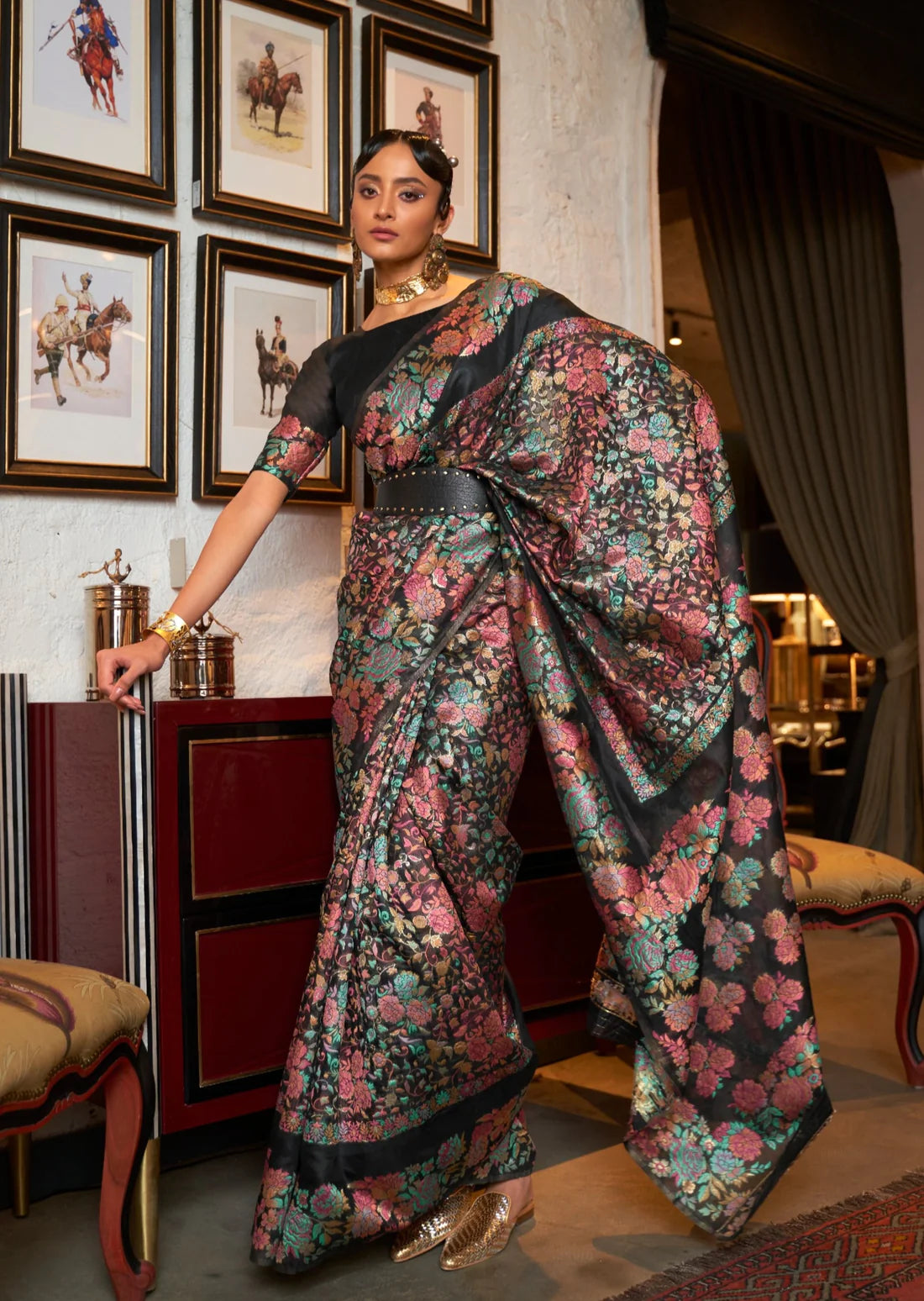 Pure Tanchoi Jamawar Silk Sarees Online