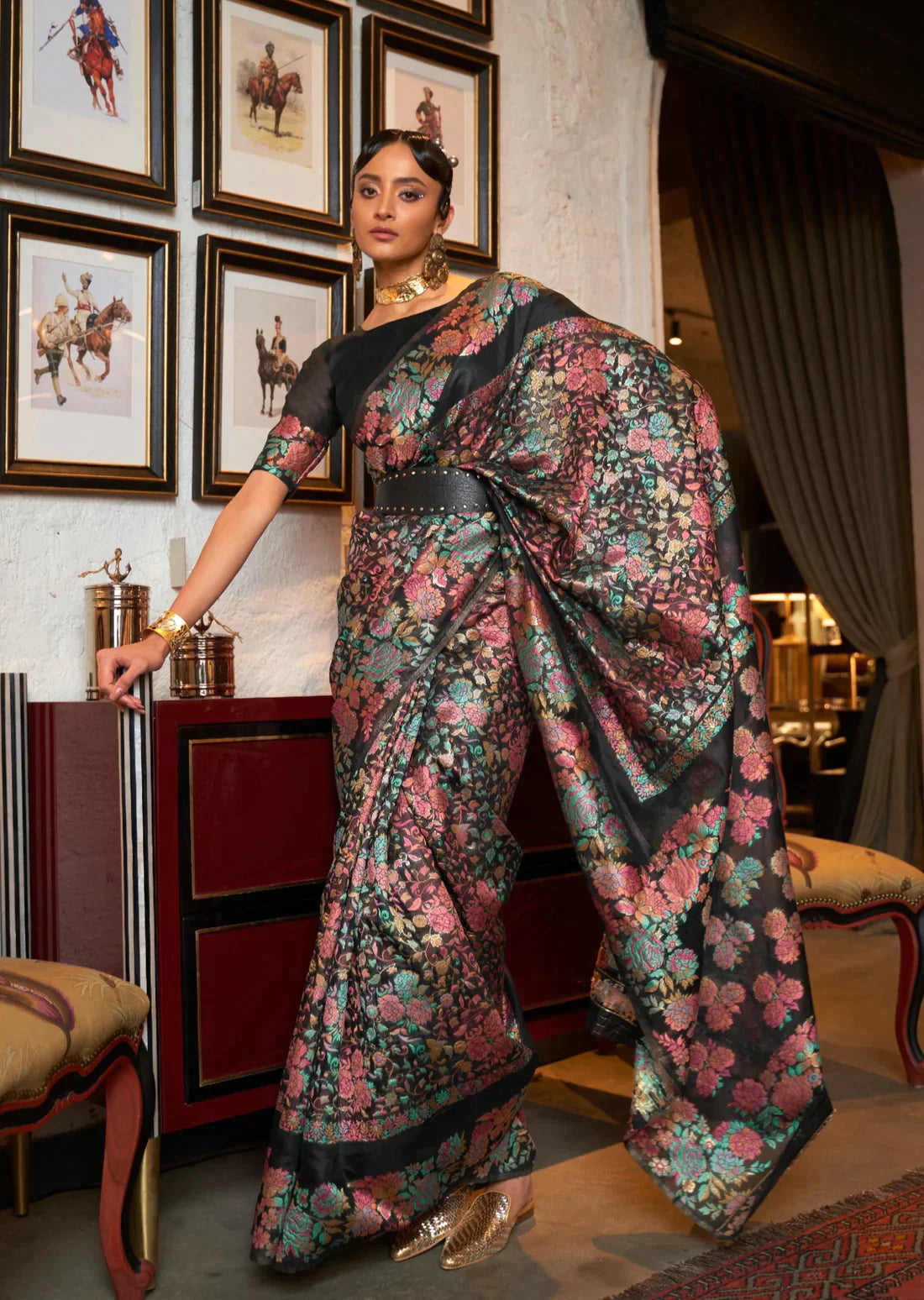 Kashmiri Modal Handloom Weaving Sarees