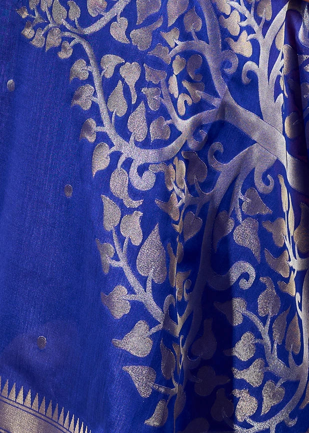 Soft Banarasi Silk Royal Blue Zari Weaving Saree