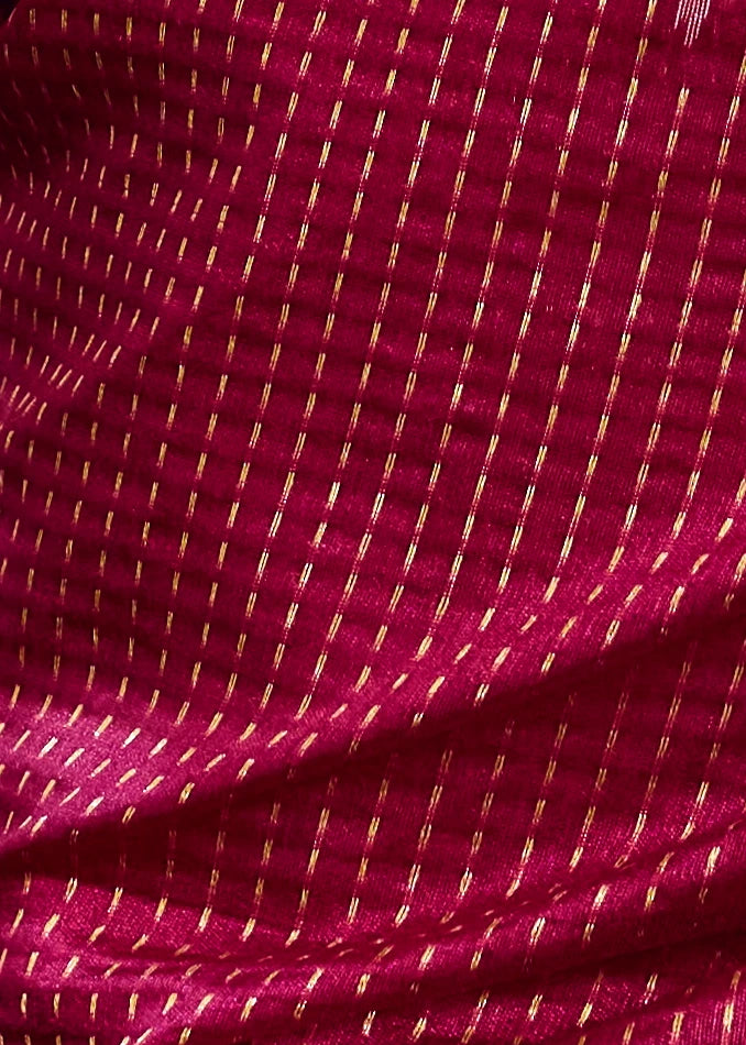Handloom Weaving Silk Cherry Red Patola Saree with Zari Work