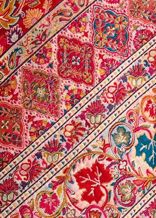 Pure Kashmiri Silk Handloom Weaving Off White Saree