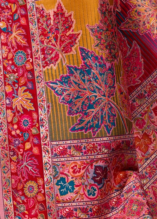 Pure Kashmiri Silk Handloom Weaving Pastel Pink Saree