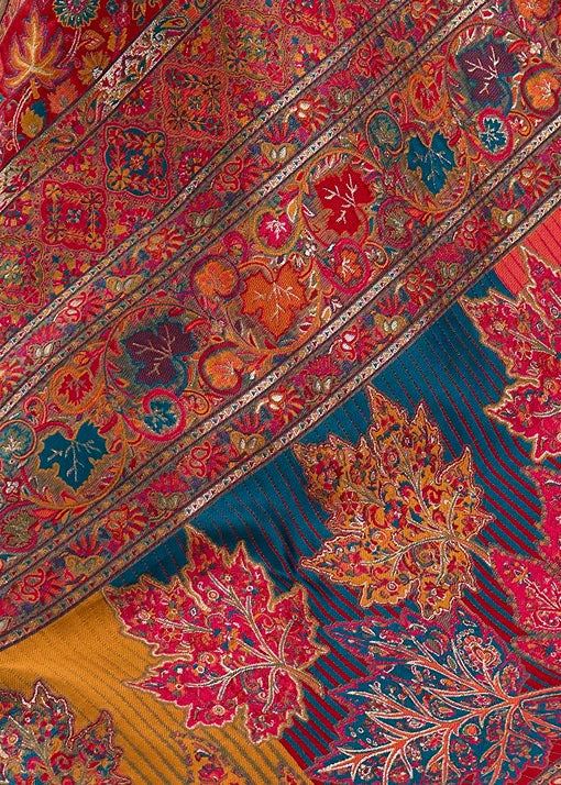 Pure Kashmiri Silk Handloom Weaving Beige Saree