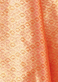 Rose Peach Paithani Silk Saree With Peacock Motifs