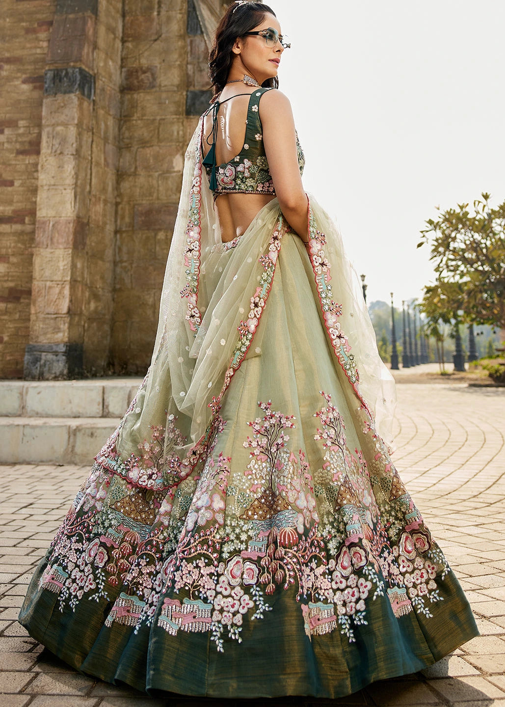 Light Green Bridesmaids Lehenga Choli