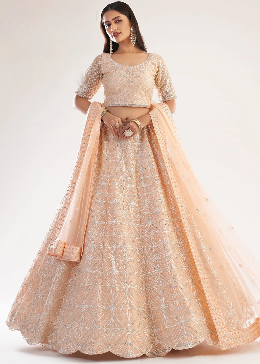 Peach Bridesmaid Lehenga Choli