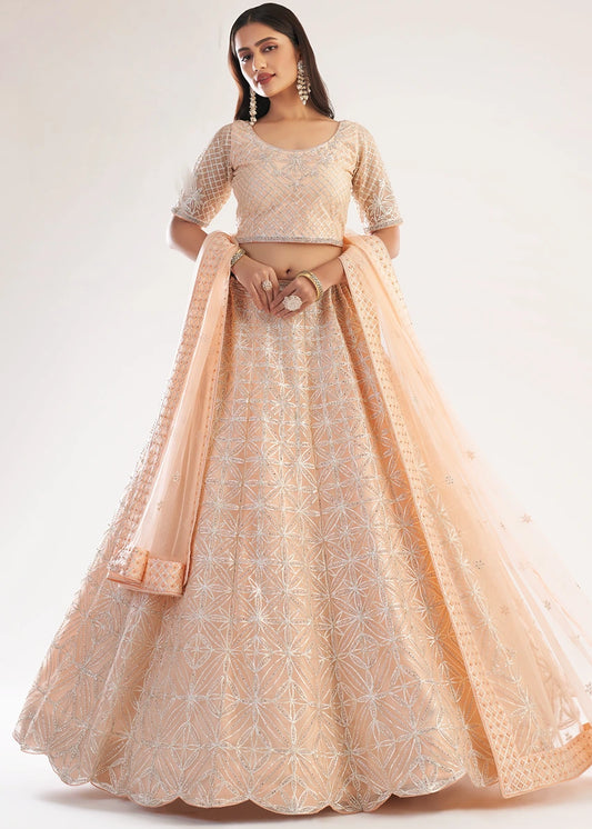 Peach Bridesmaid Lehenga Choli