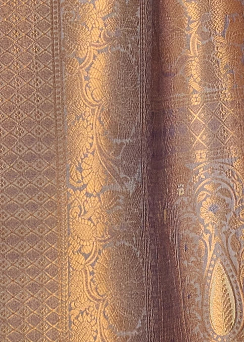 Grey Banarasi Silk Saree