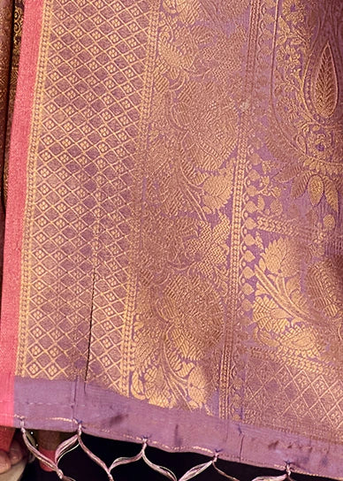 Lilac Purple Banarasi Silk Saree