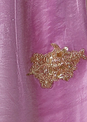 Pista Green & Pink Embroidered Satin Organza Silk Saree