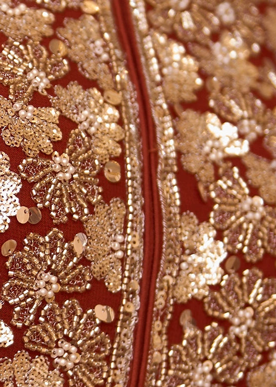 Rust Brown Anarkali Gown Suit With Dupatta
