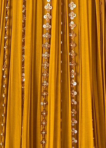 Mustard Yellow Anarkali Gown Suit With Dupatta