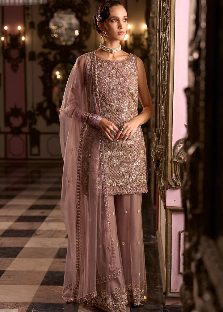 Pastel Brown Sharara Suit