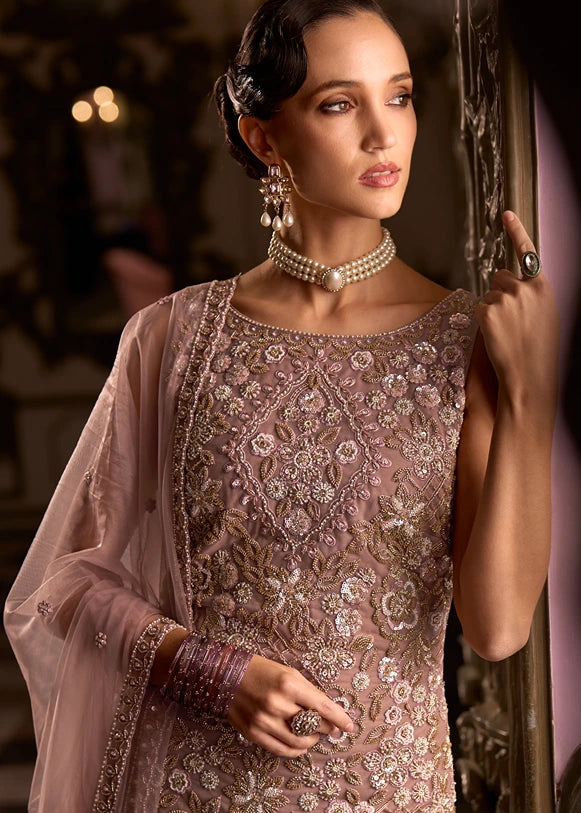 Pastel Brown Sharara Suit