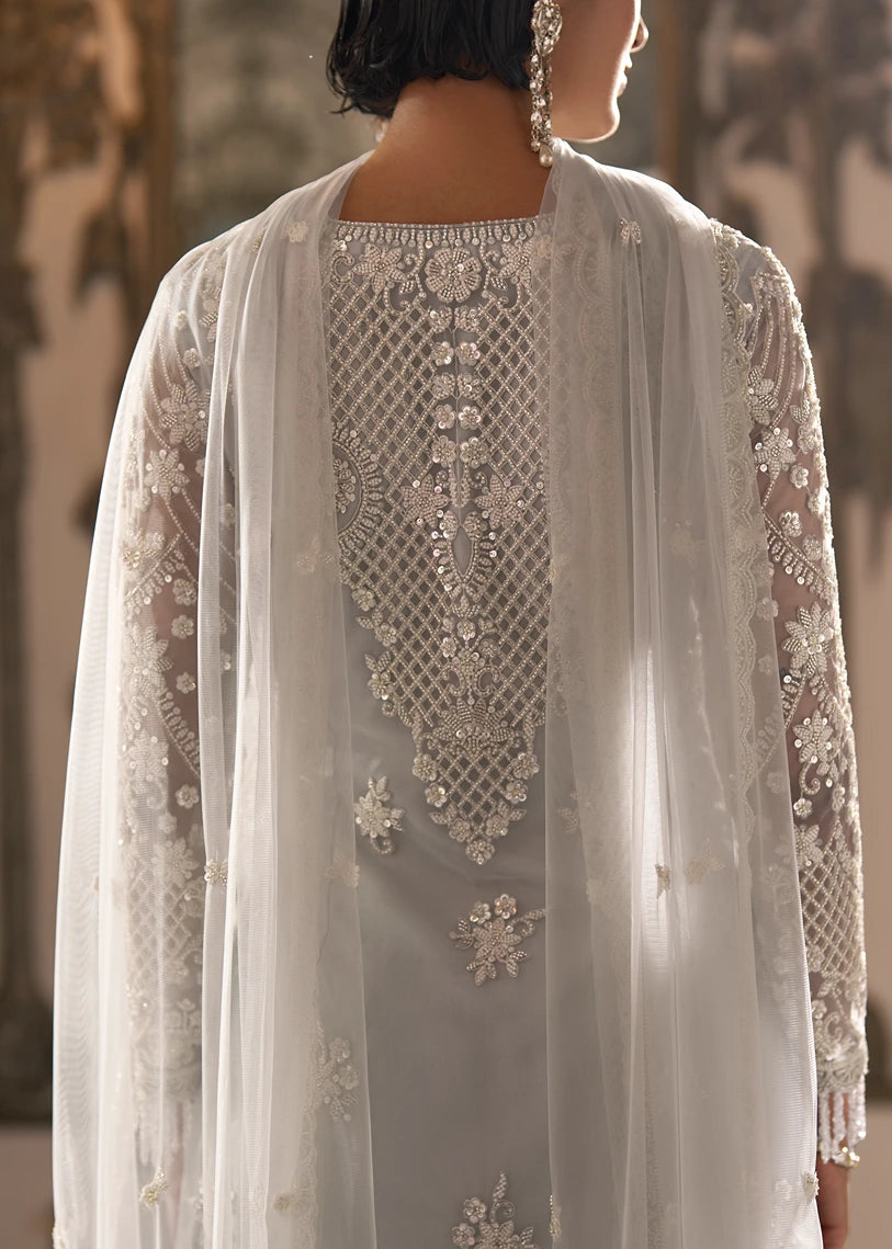 Ivory White-Silver Sharara Suit