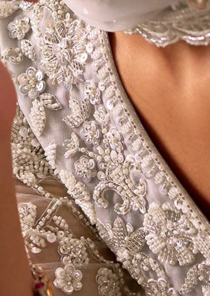 Ivory White-Silver Sharara Suit