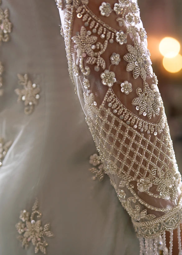 Ivory White-Silver Sharara Suit