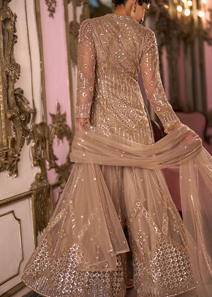 Beige-Gold Sharara Suit