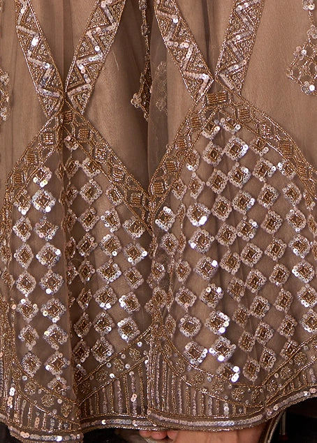 Beige-Gold Sharara Suit