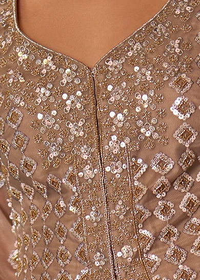 Beige-Gold Sharara Suit