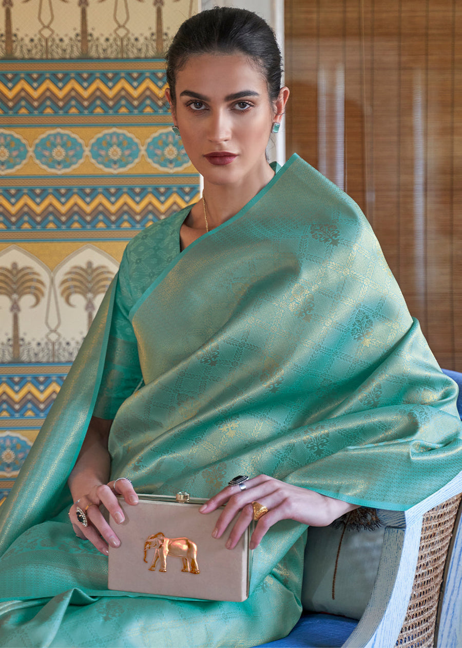 Pastel Green Kanjivaram Silk Saree