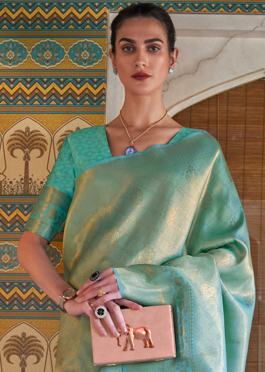 Pastel Green Kanjivaram Silk Saree