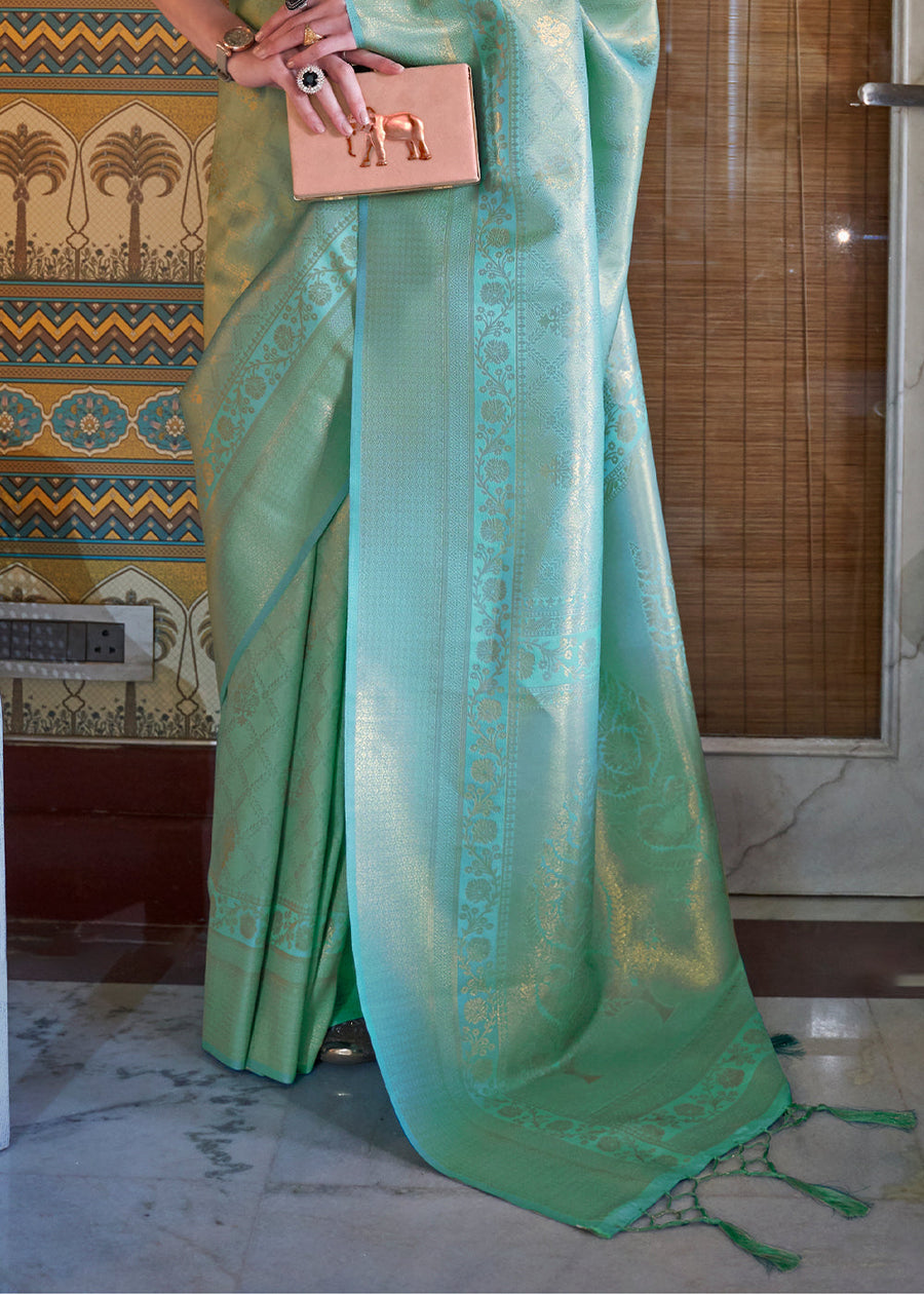 Pastel Green Kanjivaram Silk Saree