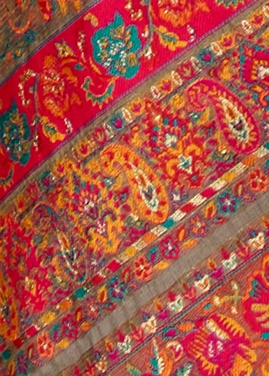 Pure Kashmiri Silk Grey Saree