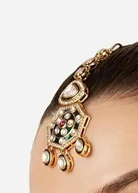 Kundan Bridal Jewellery Long Necklace Set With Earrings & Maang Tikka